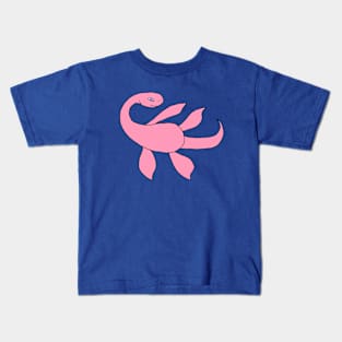 Dino Nessie - Pink Kids T-Shirt